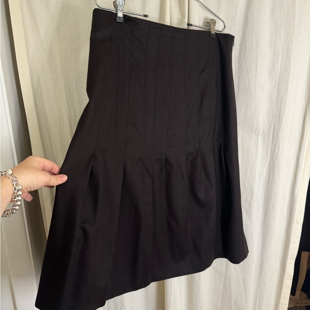 Akris for Bergdorf Goodman vintage Black pleated A-Line Skirt